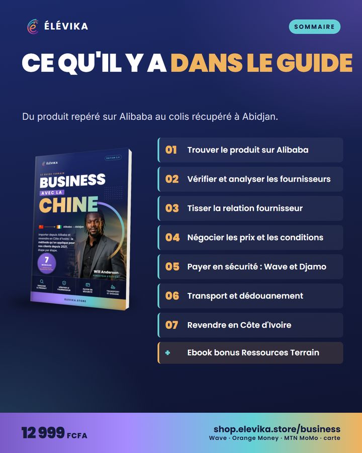 Sommaire du guide : les 7 modules et l'ebook bonus